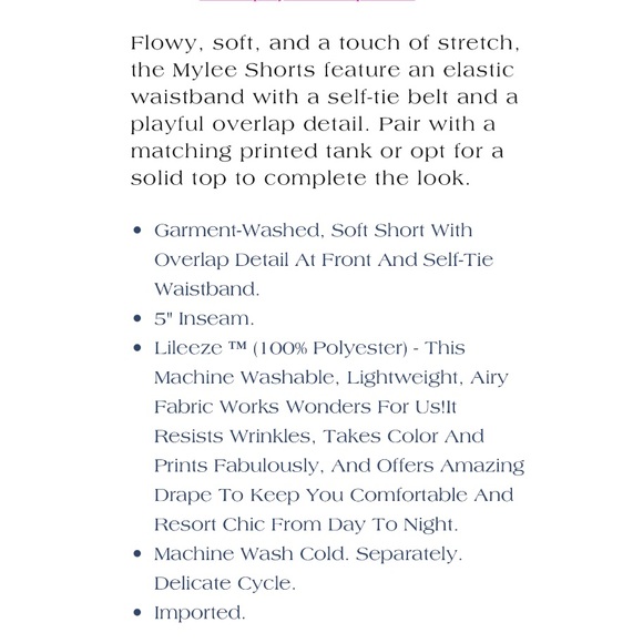 Lilly Pulitzer Myles Tie Front Short Havana Pink - Picture 12 of 16